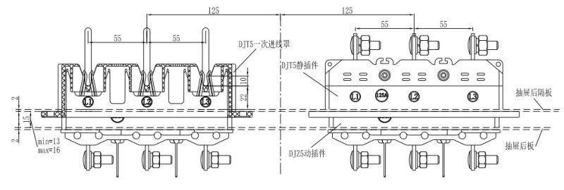 125A Primary Plug-in Unit Main circuit primary connector New Universal Accessories For Low Voltage Switchgear - Image 2