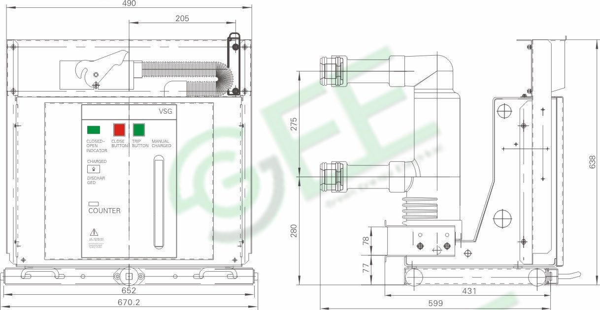 10kV 12kV Medium Voltage Handcart Type VCB With Insulating Tube With Conductive Parts插图