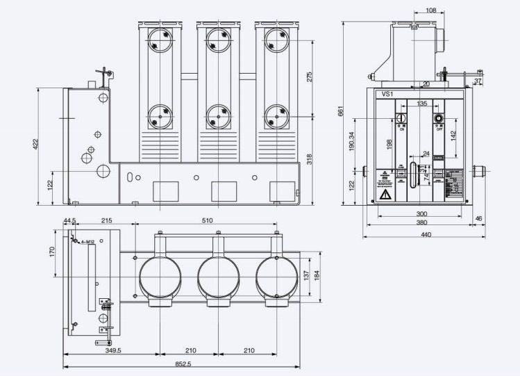Side-Mounted12KV Indoor Medium Voltage Vacuum Circuit Breaker (VCB) – MV VCB插图