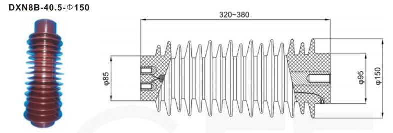 40.5kV Φ150 Medium Voltage Epoxy Resin Capacitive Insulator Connected To Earthing Switch插图