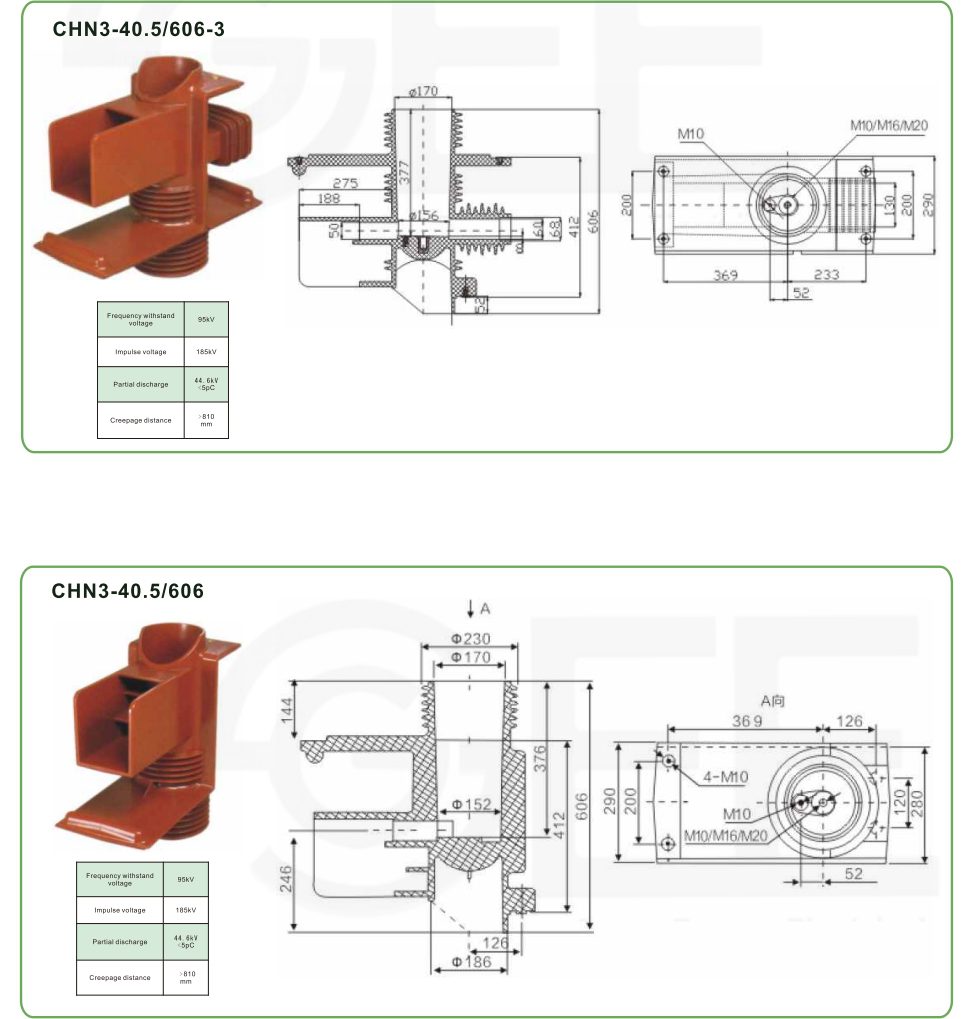40.5KV Epoxy Resin Contact Box Spout for Medium Voltage Switchgear插图