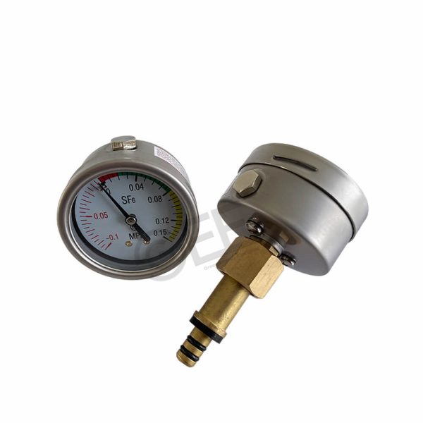 SF6 Gas Density Meter 60mm Ring Main Unit / Gas Insulated Cabinet Sulfur Hexafluoride Air Pressure Monitoring Alarm Barometer插图1