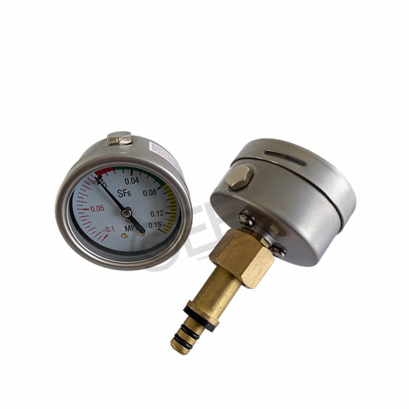 SF6 Gas Density Meter 60mm Ring Main Unit / Gas Insulated Cabinet Sulfur Hexafluoride Air Pressure Monitoring Alarm Barometer - Image 2
