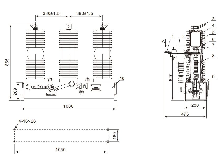ZW32G-24 Outdoor Medium Voltage Vacuum Circuit Breaker插图 ZW32G-24 Outdoor Medium Voltage Vacuum Circuit Breaker插图
